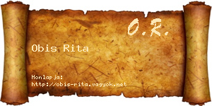 Obis Rita névjegykártya